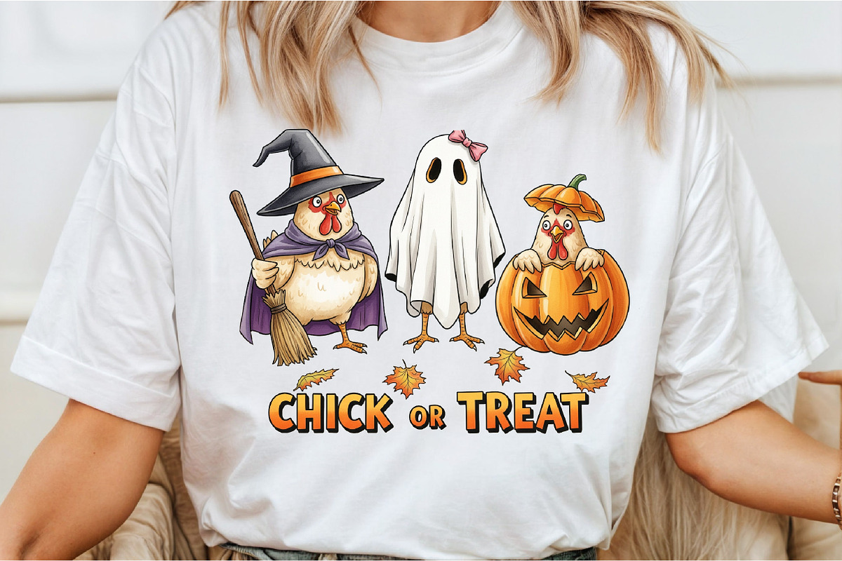 Chick Or Treat Retro Halloween PNG, an Illustration by DreamCafeArt (Photo 2 of 6)