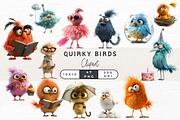 Quirky Bird Clipart, 47 PNG, an Animal Illustration by EllyandLima (Thumbnail 1 of 6)