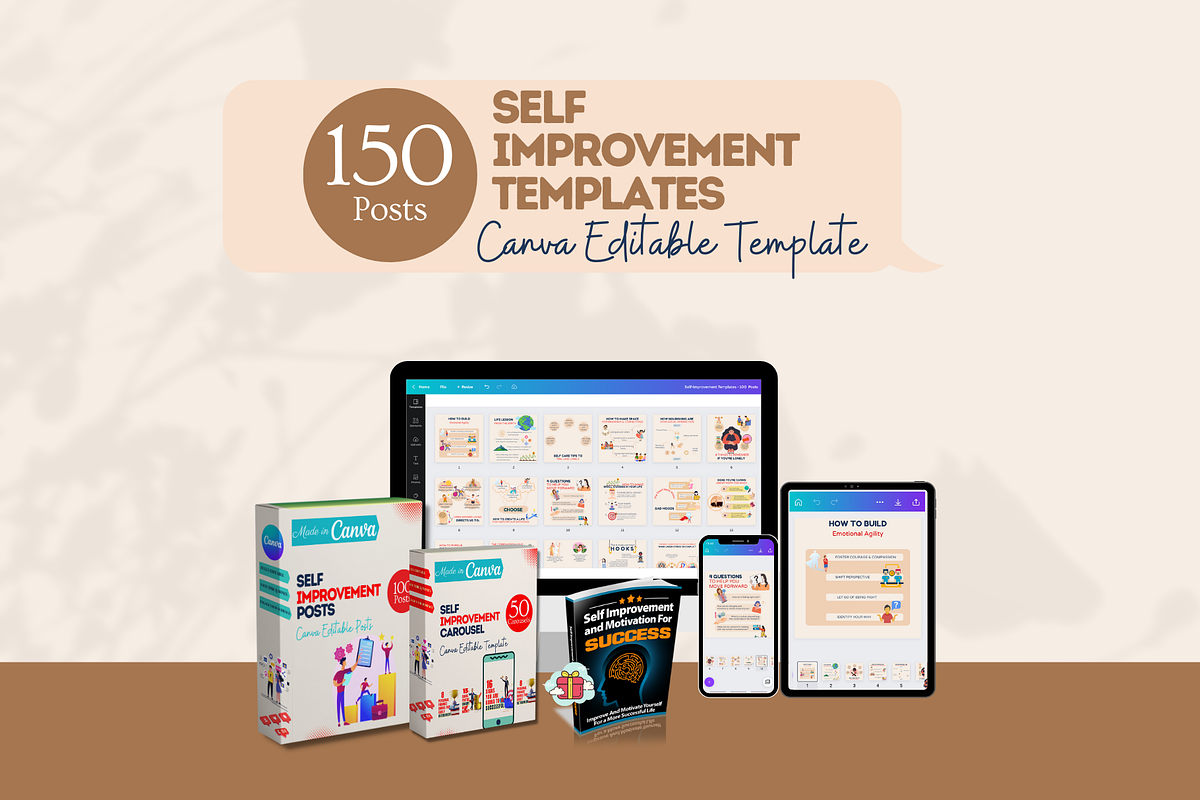 150 Self Improvement Templates, a Social Media Template by Viral Content Design (Photo 9 of 9)