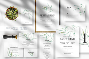 Green Leave Wedding Suite, an Invitation Template by Azka Creative