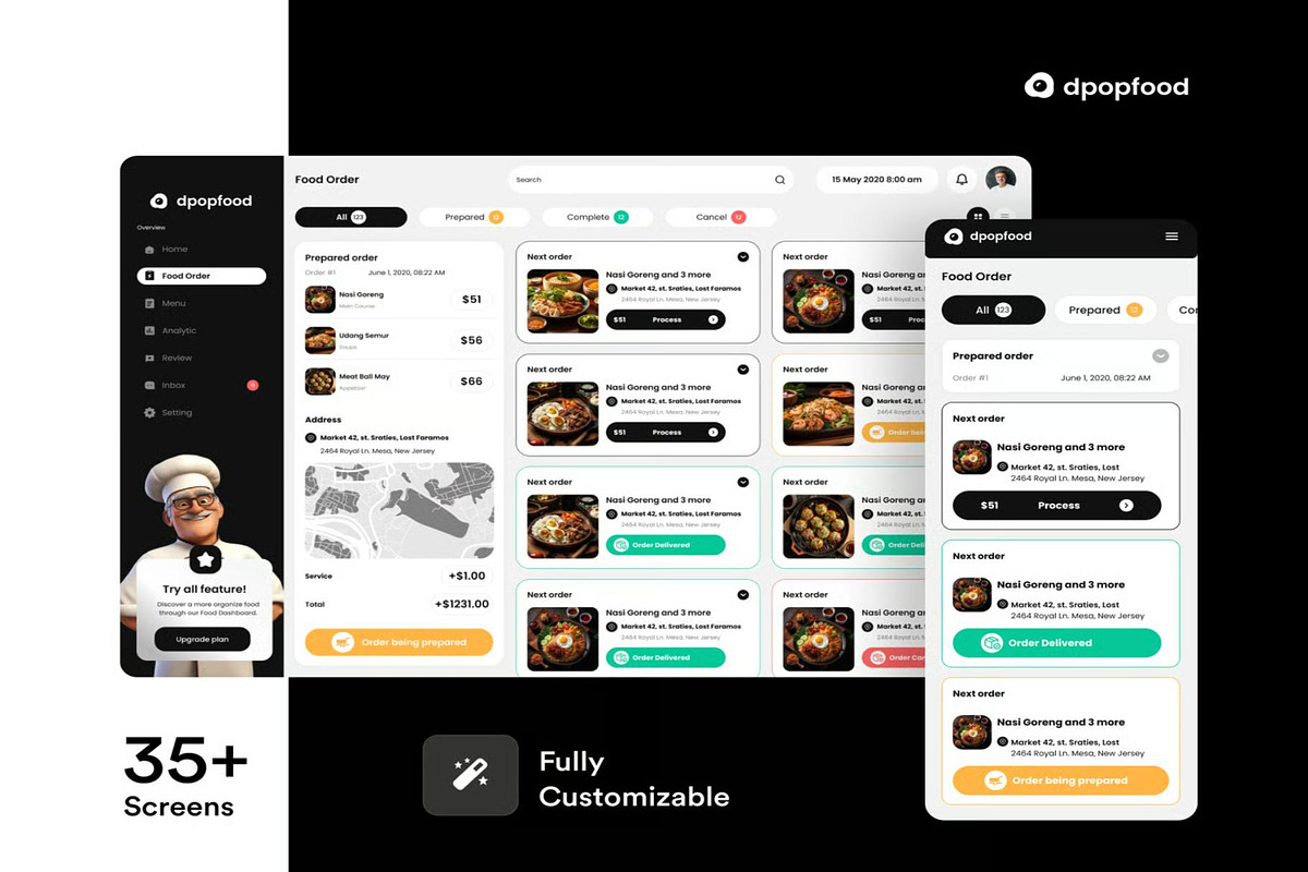 dpopfood Food and Beverage Dashboard, an UI Kit Template by Lumina_ui_ux202 (Photo 4 of 7)