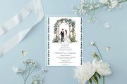 Watercolor Wedding Invitation Card, a Card Template by Isbah_studio (Thumbnail 4 of 8)
