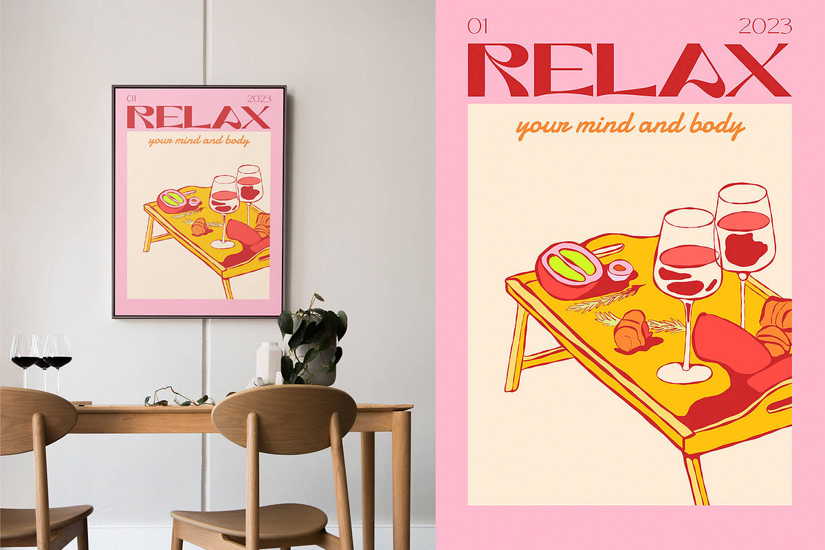 Retro Picnic & Affirmations Posters, a Food Illustration by nadispasibenko (Photo 12 of 14)