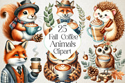 Fall Coffee Animals Clipart, an Illustration by DreamPrint404 (Thumbnail 1 of 5)