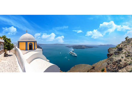 Greece Islands, scenic panoramic sea