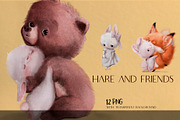 Hare and Friends, an Animal Illustration by Eve Farb (Thumbnail 3 of 3)