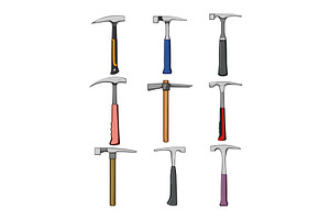 masons hammer set cartoon vector, an Object Illustration by pikepicture