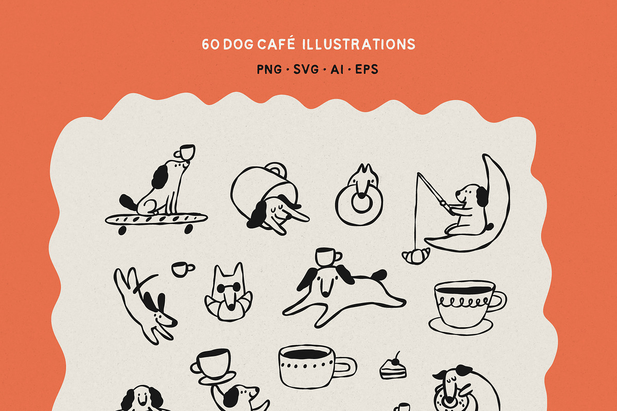 Dog & Coffee Clipart Cafe, an Animal Illustration by happpydesign (Photo 5 of 11)
