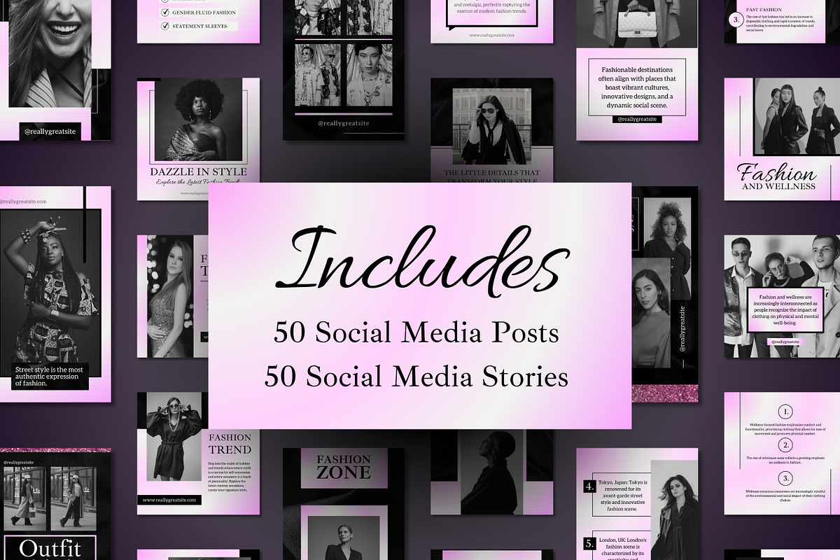 100 Fashion Templates Canva, a Templates & Theme by TemplateCastleStore (Photo 3 of 10)