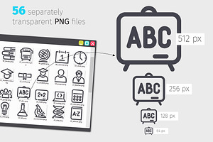 Education Line Icons Set