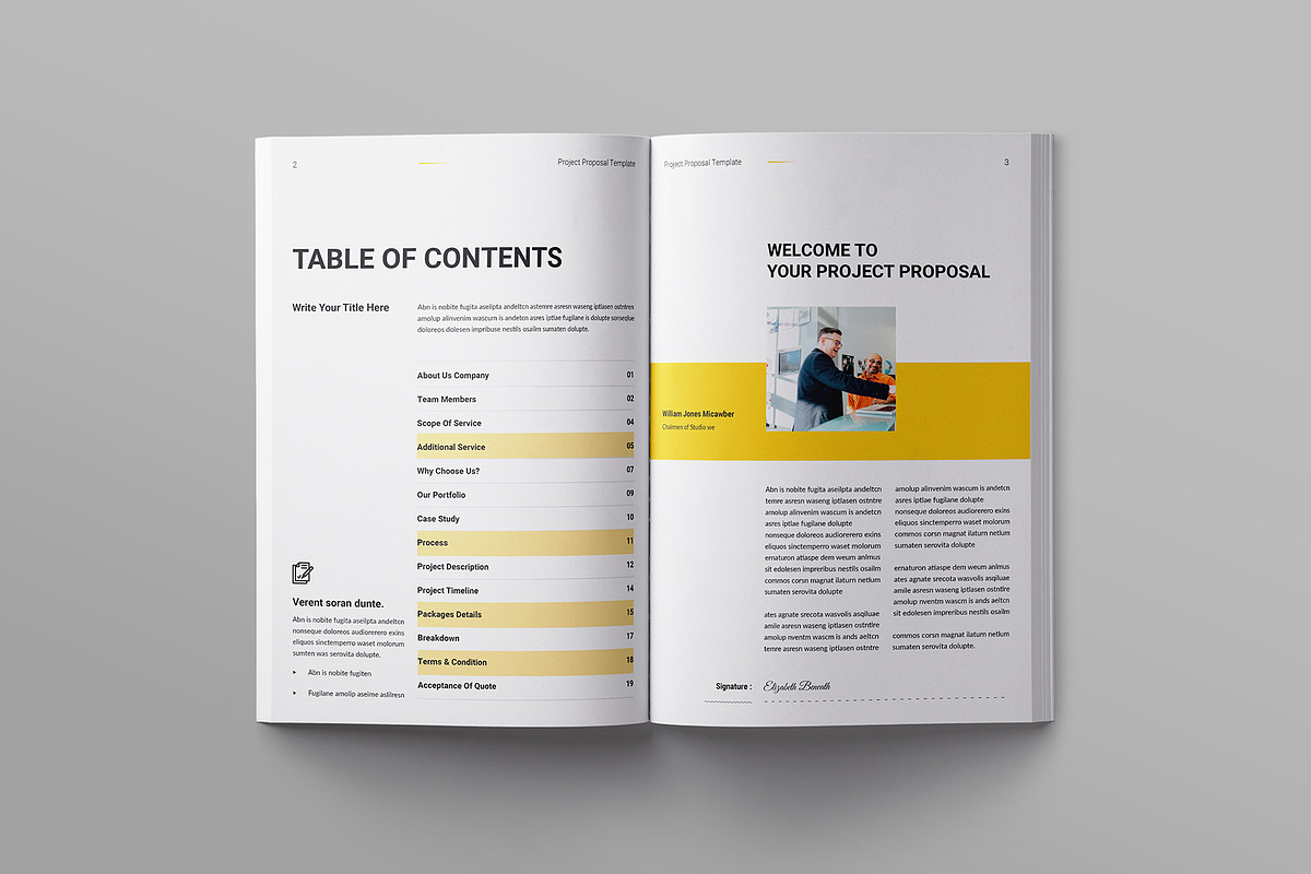Project Proposal Template, a Brochure Template by Clicker-Stock (Photo 2 of 9)