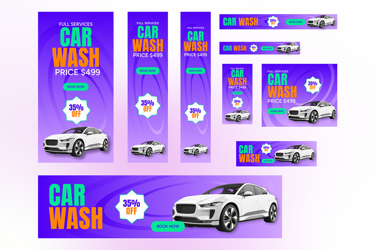 Car Washing Web Banner Ads Template, an UI Kit Template by CreativeShaper (Photo 1 of 4)