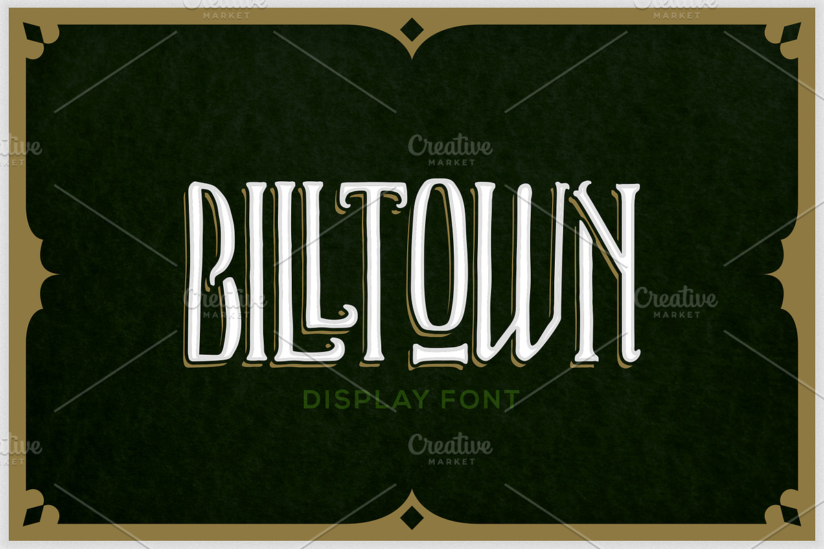 Billtown Typeface, a Font by Scredeck (Photo 1 of 2)