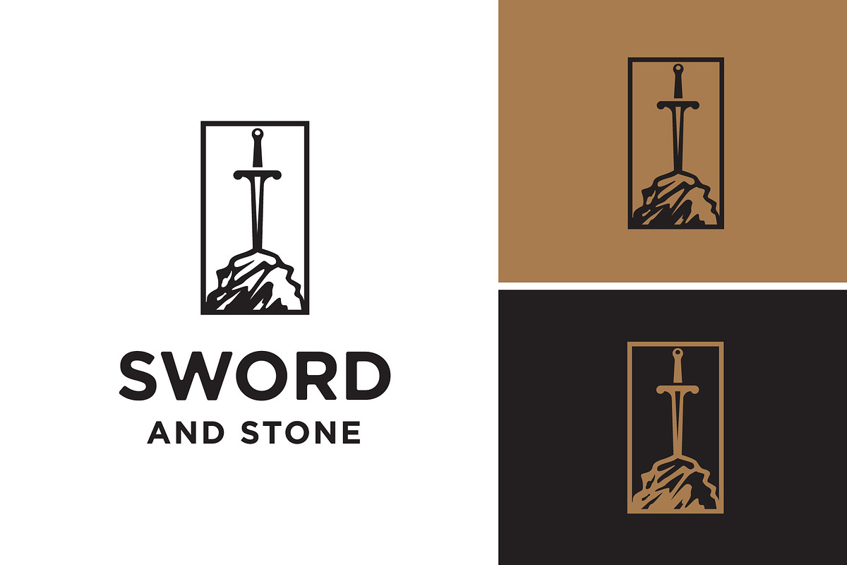 excalibur Medieval sword knife logo, a Branding & Logo Template by funpixel