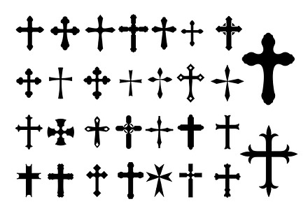 Religion Cross symbols set