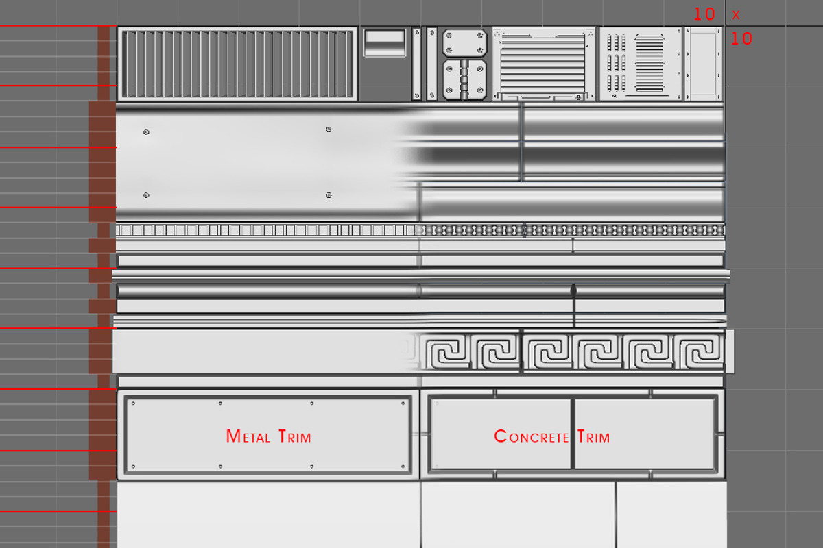 Tut + High Poly - Concrete Trim & Bu, an Environmental 3D Model by PurePolygons (Photo 4 of 5)