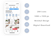 200 Instagram Story Highlight Icons, a Social Media Template by Blog&Glow (Thumbnail 4 of 4)