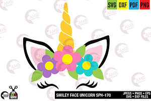 Smiley Unicorn Face SPH-170