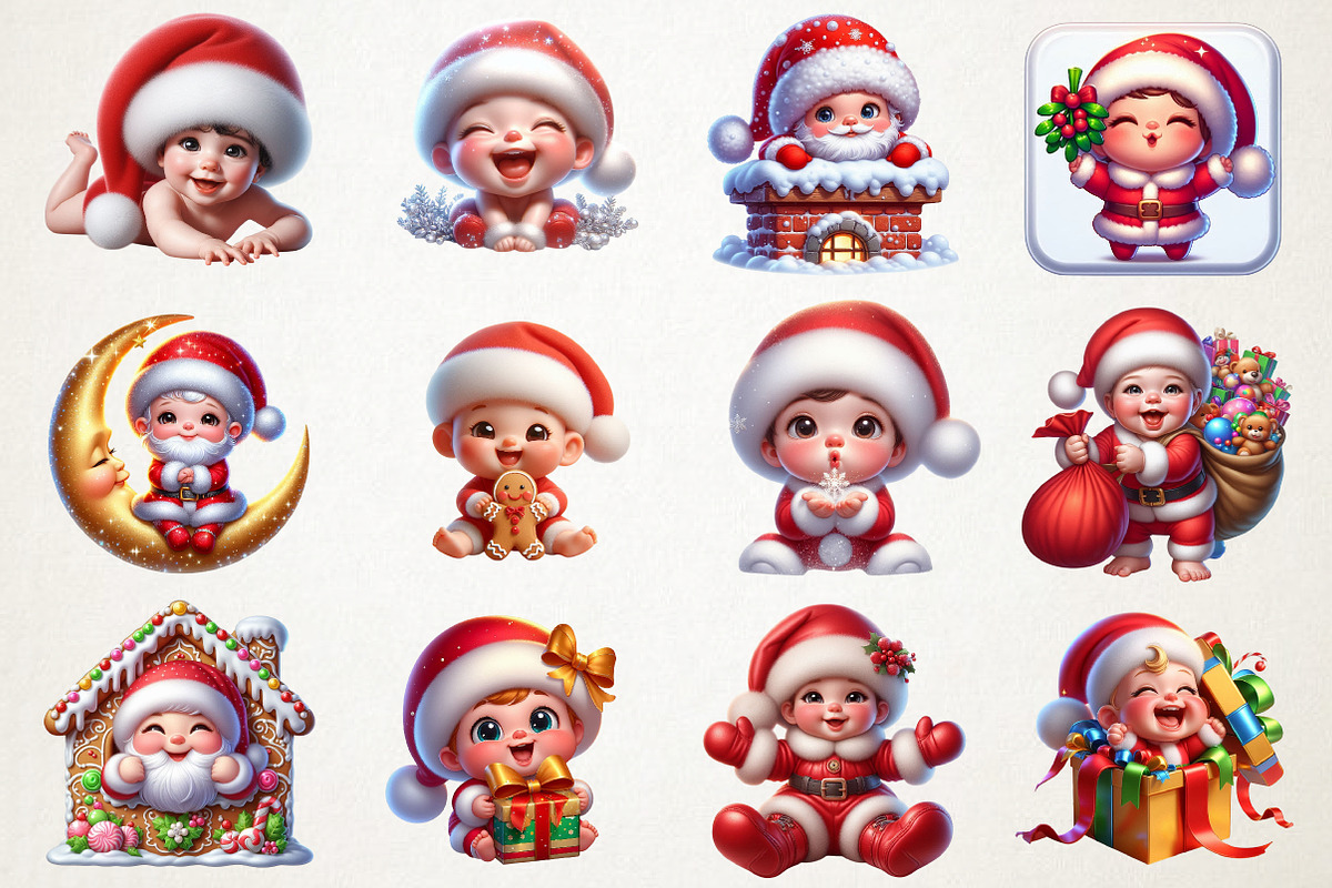 Cute Christmas Baby Santa Sublimatio, an Illustration by RobertsArt (Photo 4 of 5)