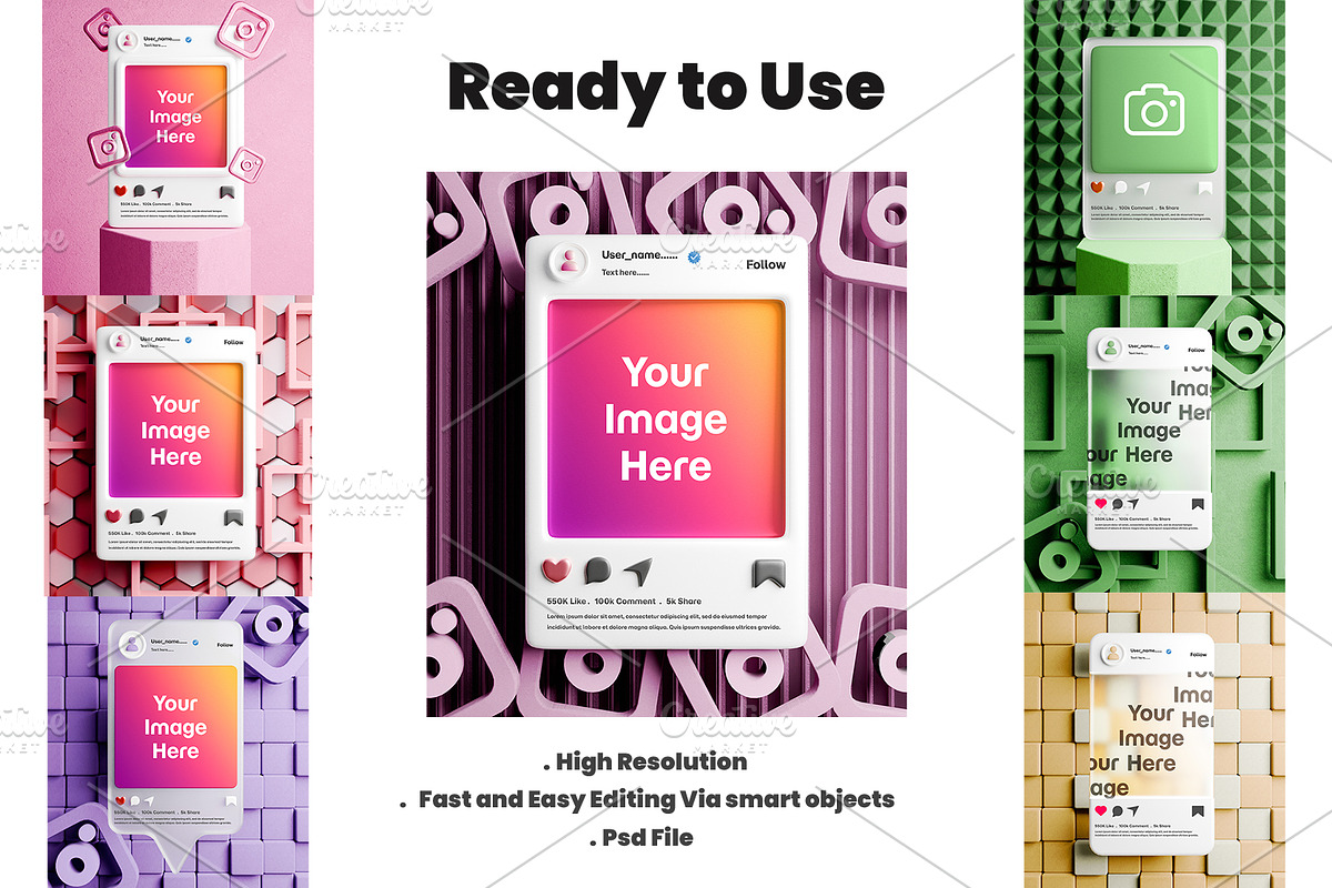 Instagram Style Mockup, a Books & Magazine Mockup by samsulpassive (Photo 3 of 3)