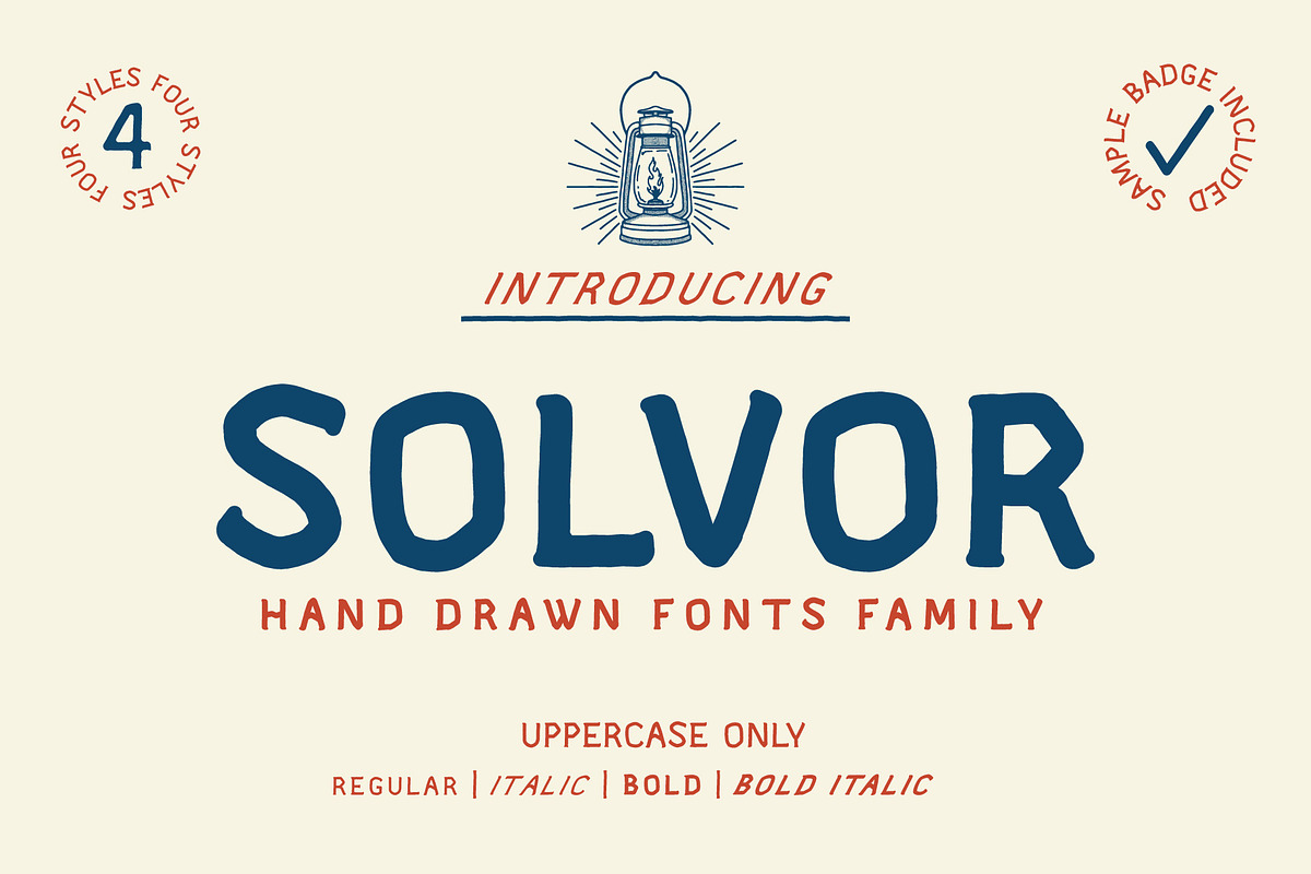 SOLVOR - Extra Badge Template, a Serif Font by Blazing Sun Creative (Photo 1 of 8)