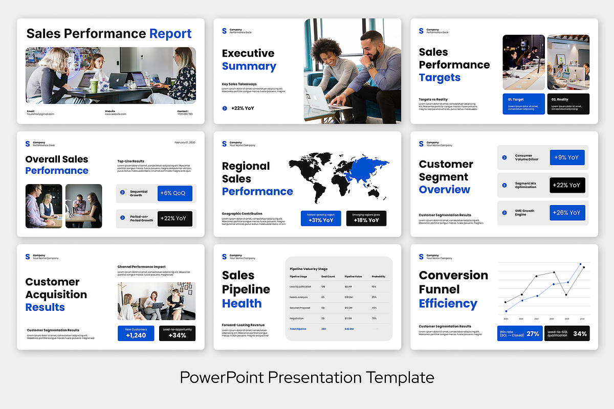 Sales Performance Deck Powerpoint, a Presentation Template by Sixtemp (Photo 2 of 3)