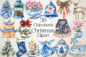 Christmas Chinoiserie Sublimation Bu, an Illustration by DreamPrint404