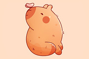 Kawaii Capybara - Pack 2, an Animal Illustration by AleksAbramova (Thumbnail 4 of 12)