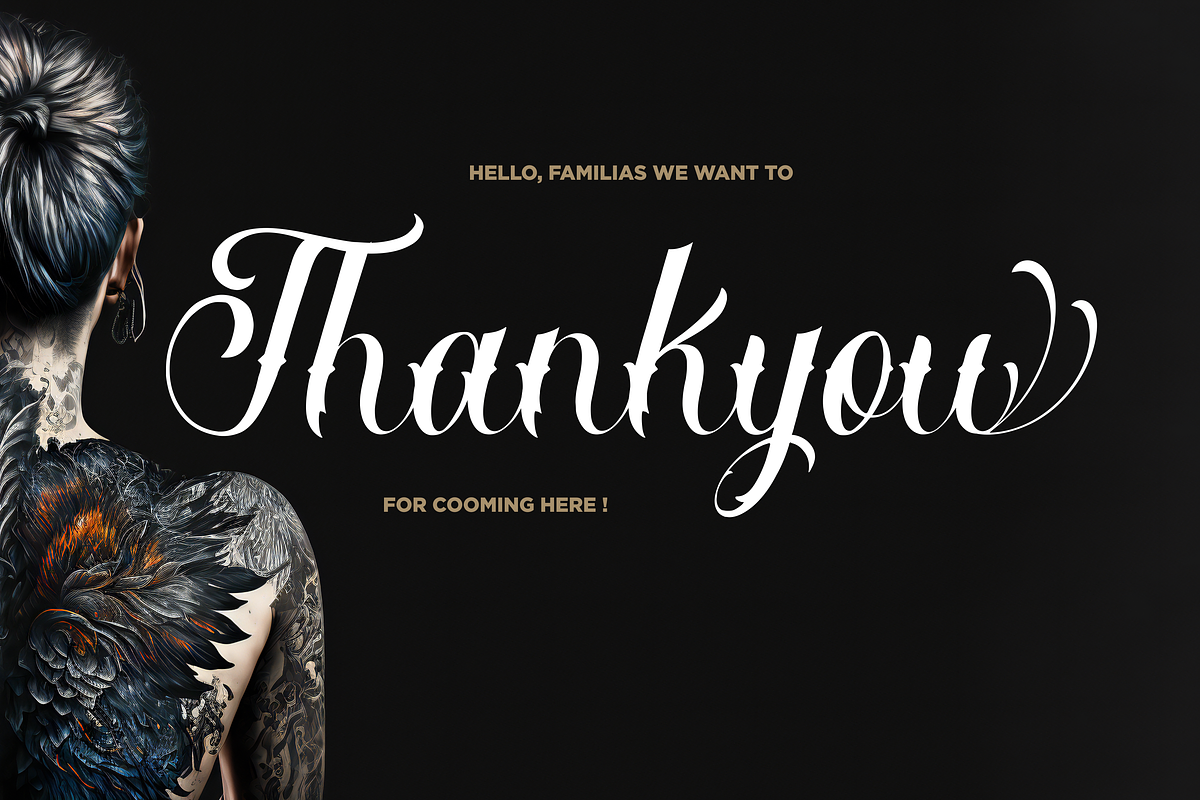 Ruthlock - Tattoo Script Font, a Script Font by Essentials Studio (Photo 8 of 8)