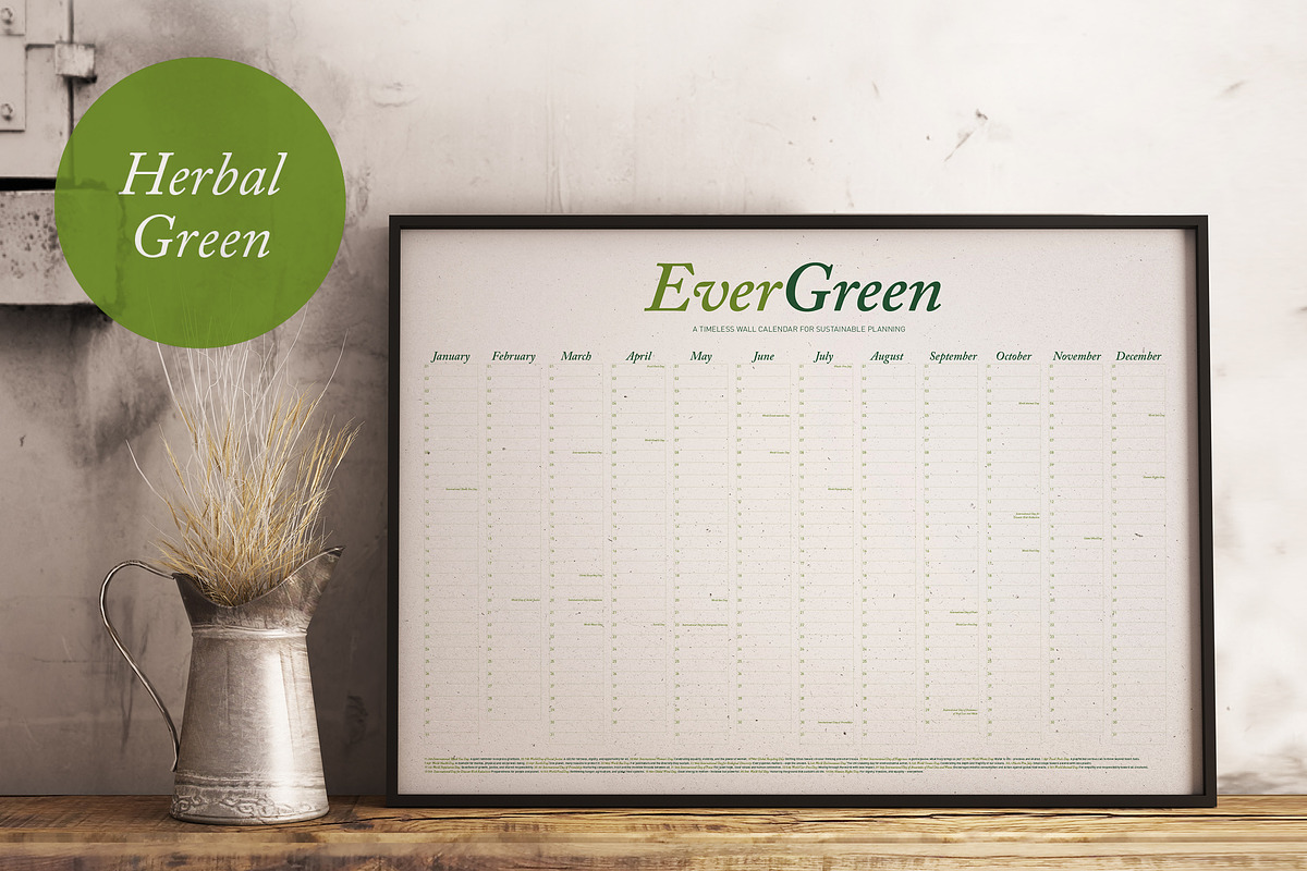Undated Eco Calendar: Herbal Green preview 2