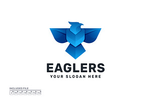 Eagle Gradient Colorful Vector Logo, a Branding & Logo Template by yuanesei