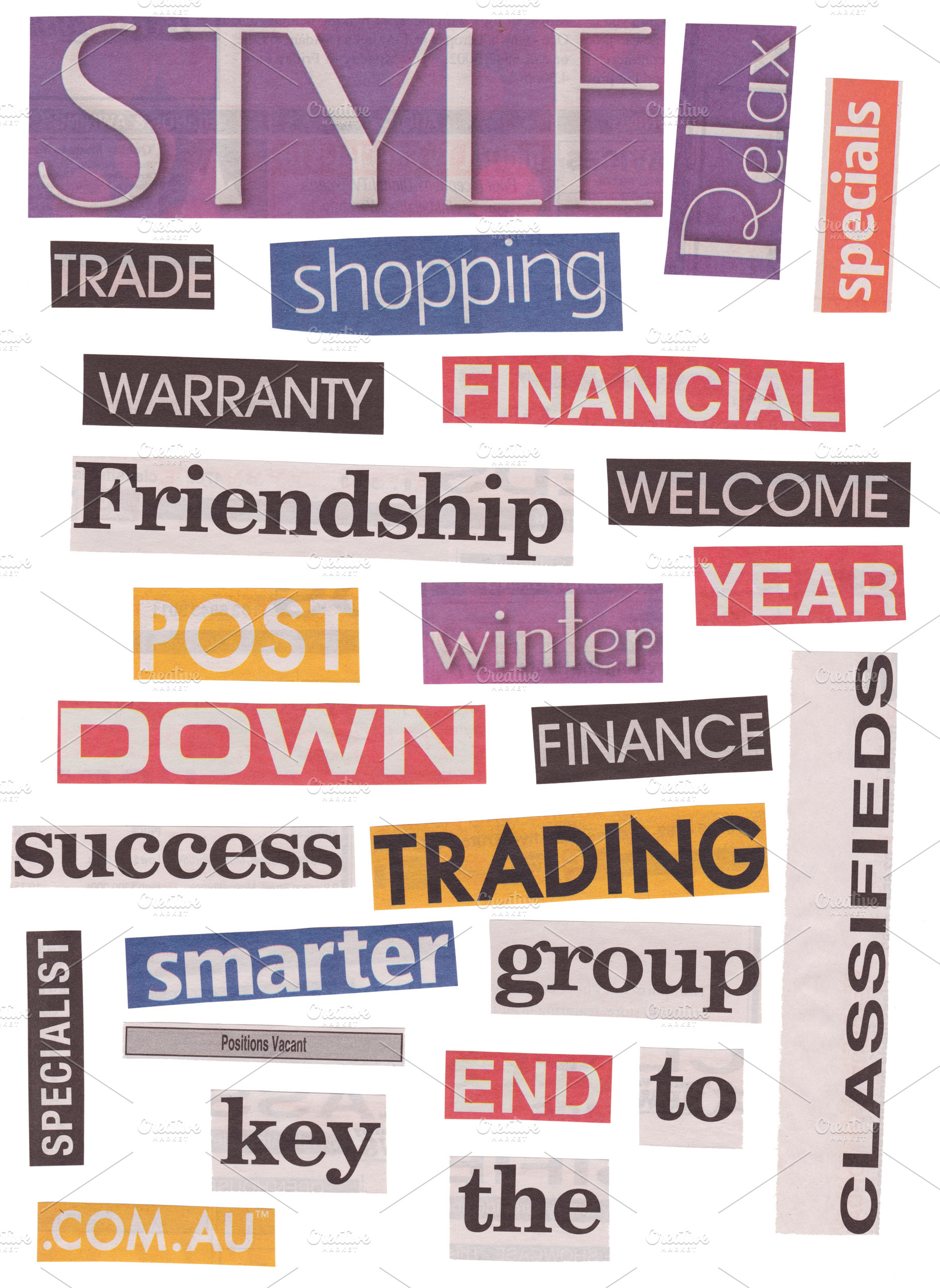 Business Newspaper Words Isolated, a Business Photo by THP Creative