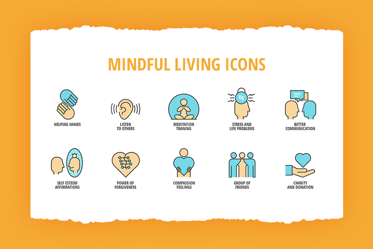 20 Mindful Living Icon Set, an Icon by Flat Icons (Photo 2 of 4)