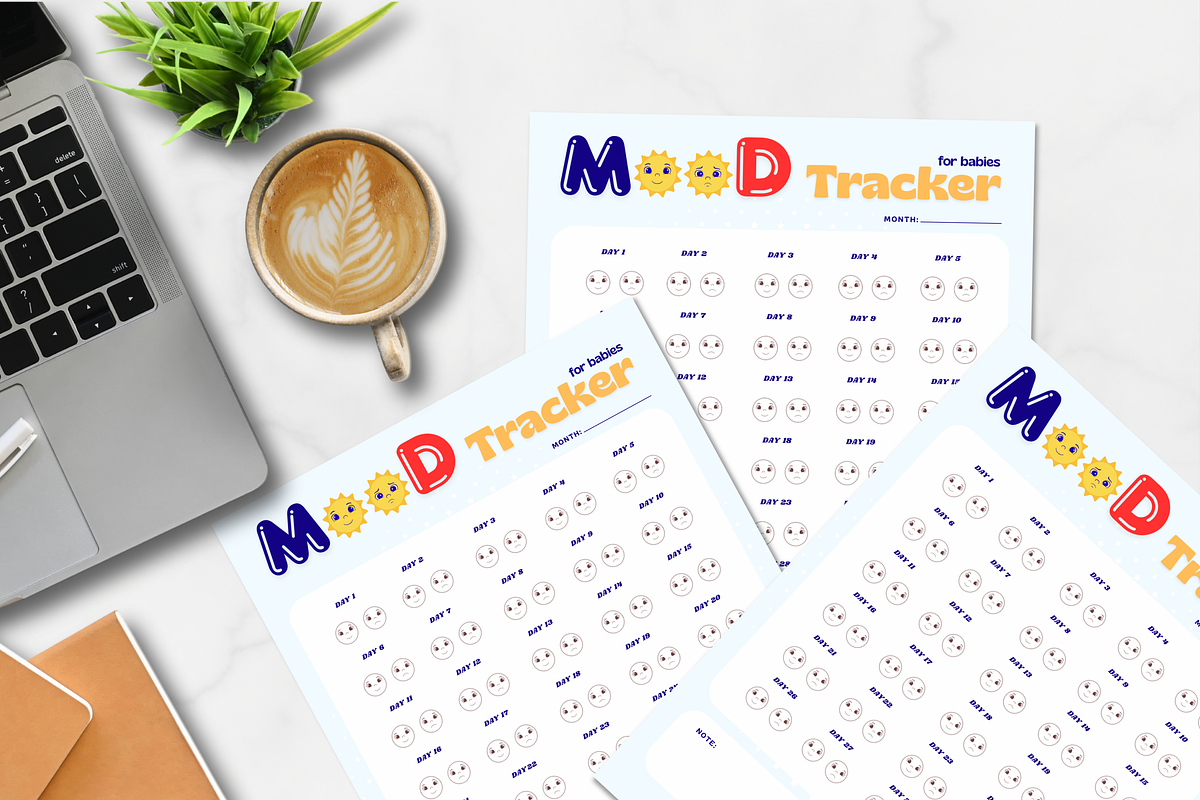 Baby Mood Tracking Chart (printable), a Stationery Template by AntDesignStudio (Photo 4 of 5)