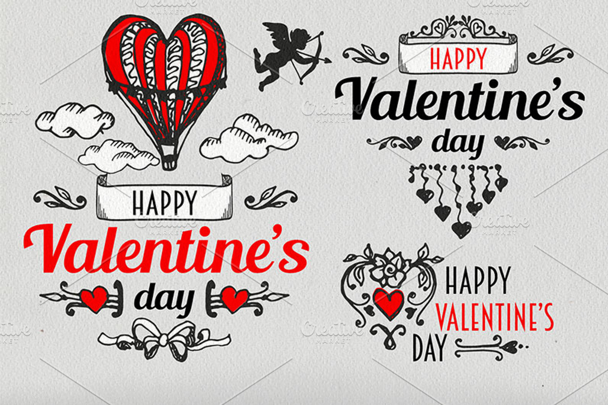 *16* Valentine's Day Labels, a Decorative Illustration by ARSCOR (Photo 3 of 6)