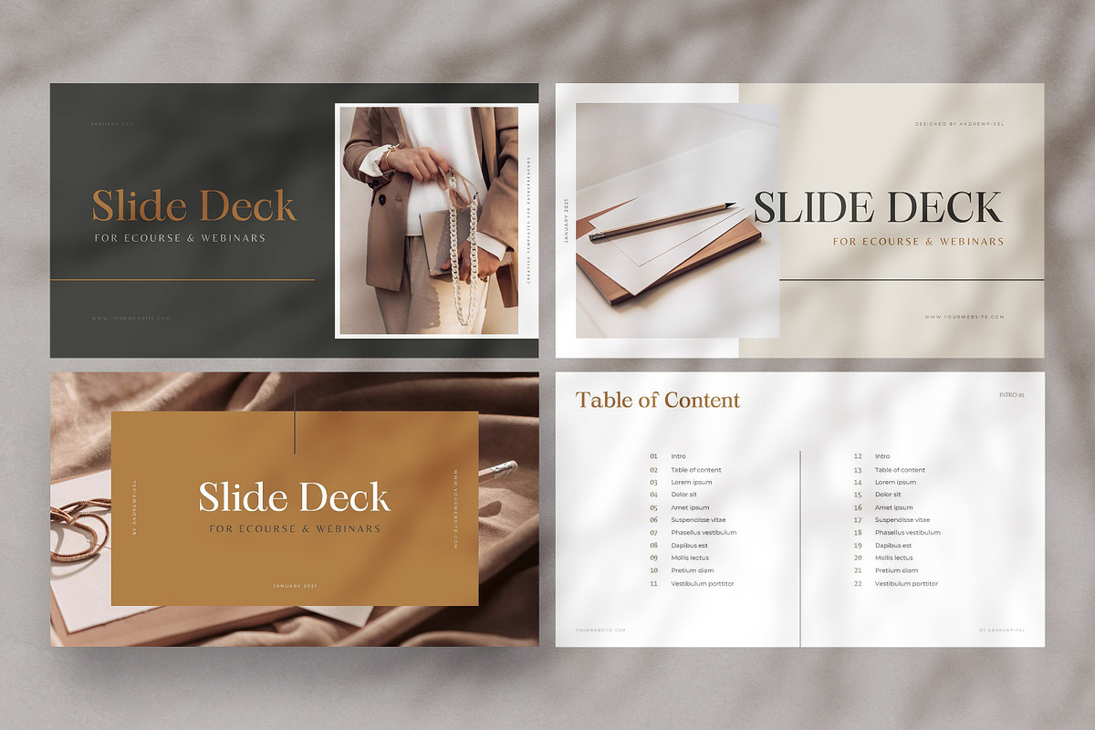 CANVA Slide Deck For eCourse/Webinar, a Marketing Template by AndrewPixel (Photo 3 of 13)