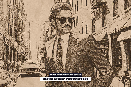 Retro Stamp Photo Effect, a Layer Style Add-On by dokudokunomi