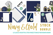 Navy & Gold Stock Bundle, an iPad Mockup by Garlic Friday Design (Thumbnail 1 of 5)