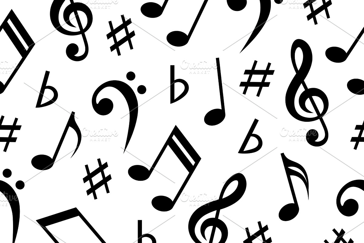 2 Seamless Musical Patterns, a Pattern Graphic by Absent A (Photo 2 of 2)