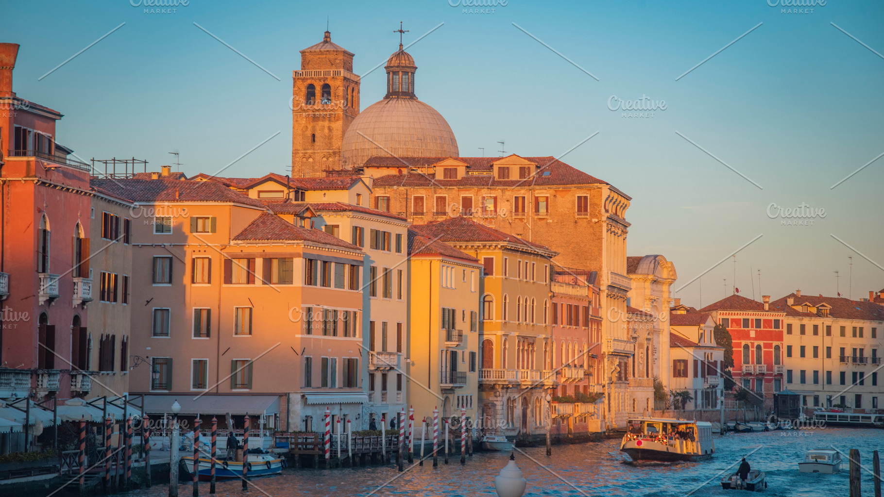 Boat in a canal in Venice at sunset, a Photo by Pictures for you!!!!!!!!!