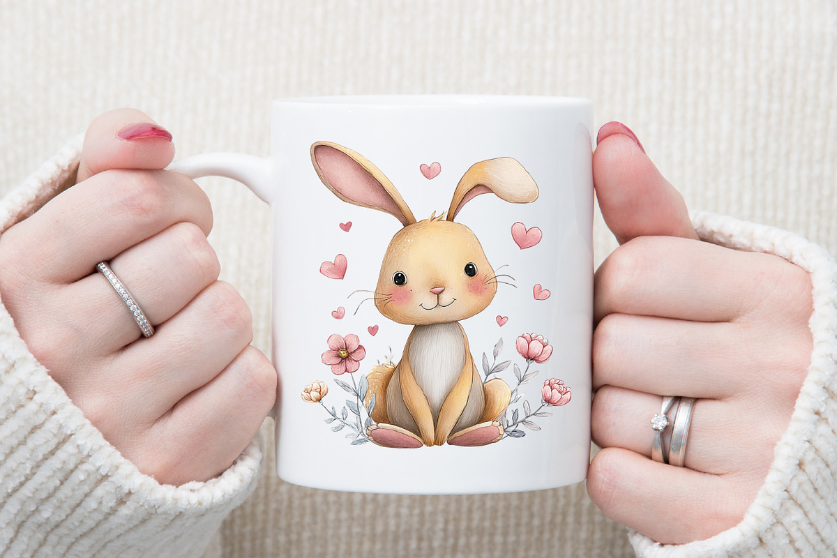 Cute Boho Pink Bunny Clipart, an Illustration by Sublimation Artist (Photo 5 of 6)