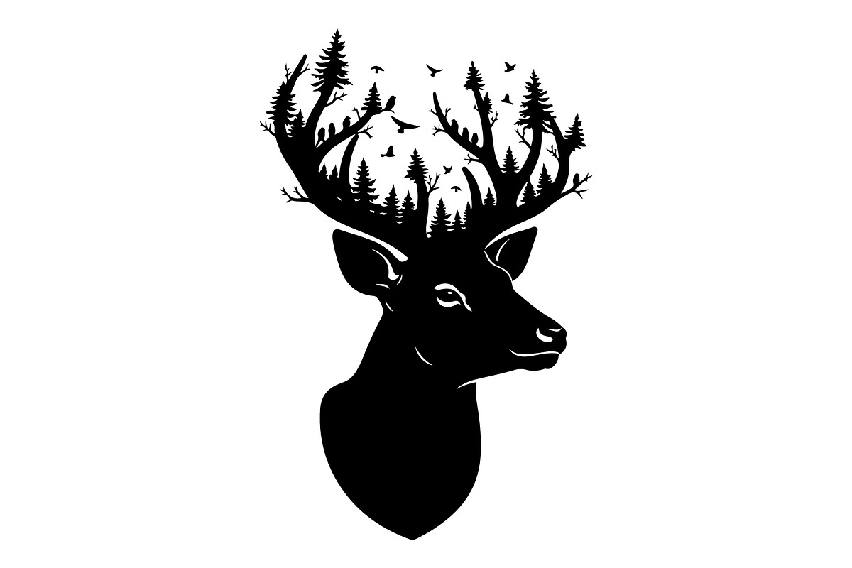 Deer Antler Silhouette Bundle, an Object Illustration by yasushie (Photo 14 of 31)