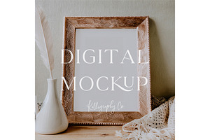 Gold 8x10 Styled Photo Frame Mockup, a Mockup by Kelligraphy Co.