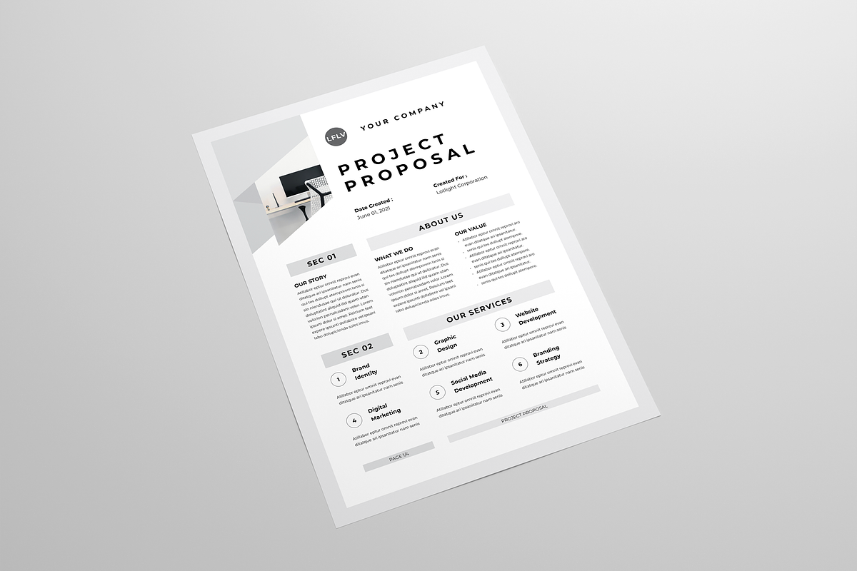 Proposal | MS Word & Indesign, a Marketing Template by Leaflove (Photo 3 of 7)