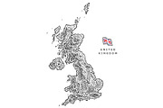 Colored map of the United Kingdom, an Illustration by Irina Trusova (Thumbnail 2 of 5)
