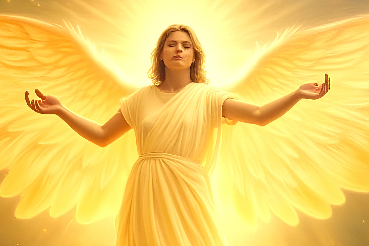 Golden Angel, a Person Illustration by Sharon Schwalbe (Photo 2 of 2)