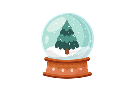 Beautiful snowball globe, a Seasonal Illustration by Elen_Art