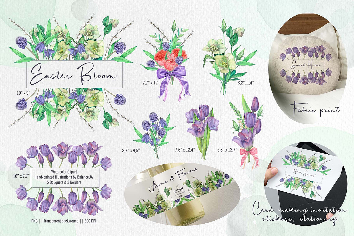 Easter & Spring watercolor clipart., an Illustration by BalanceUA (Photo 3 of 10)