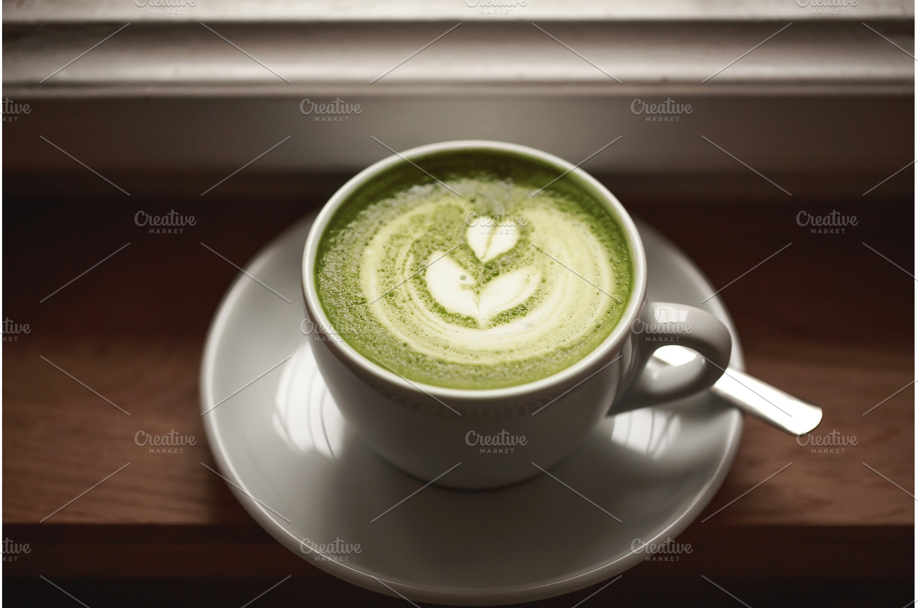 Cup of green tea matcha latte, a Food & Drink Photo by Anna Efetova