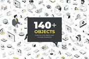 Isometric Lined Illustrations Set, an Education Illustration by Rassko (Thumbnail 5 of 13)